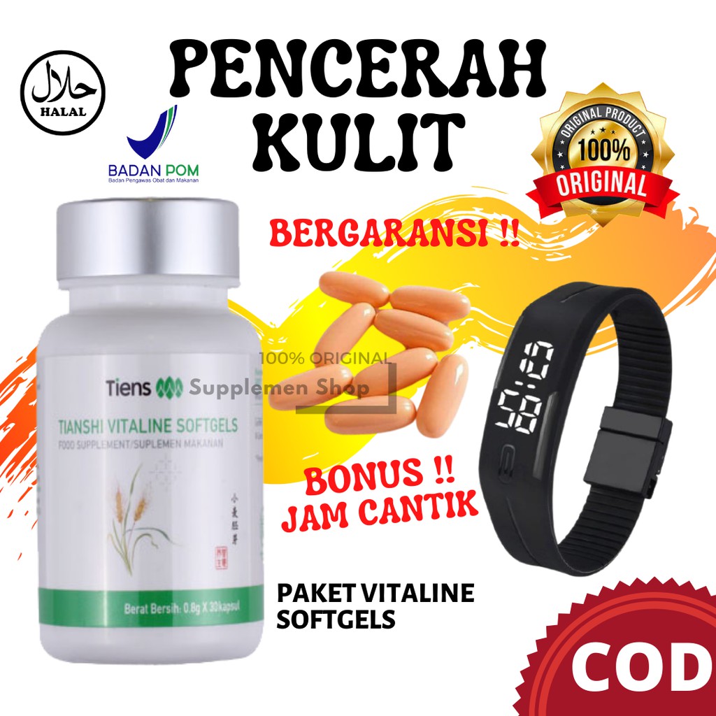 Vitaline Tiens / Vitaline Softgels Tiens / Pencerah Kulit / Pencerah Kulit Herbal Original /Suplemen