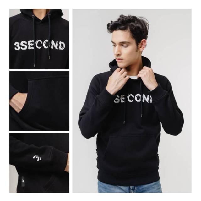 HOODIE 3SECOND 100% ORIGINAL WARNA HITAM DAN NAVY