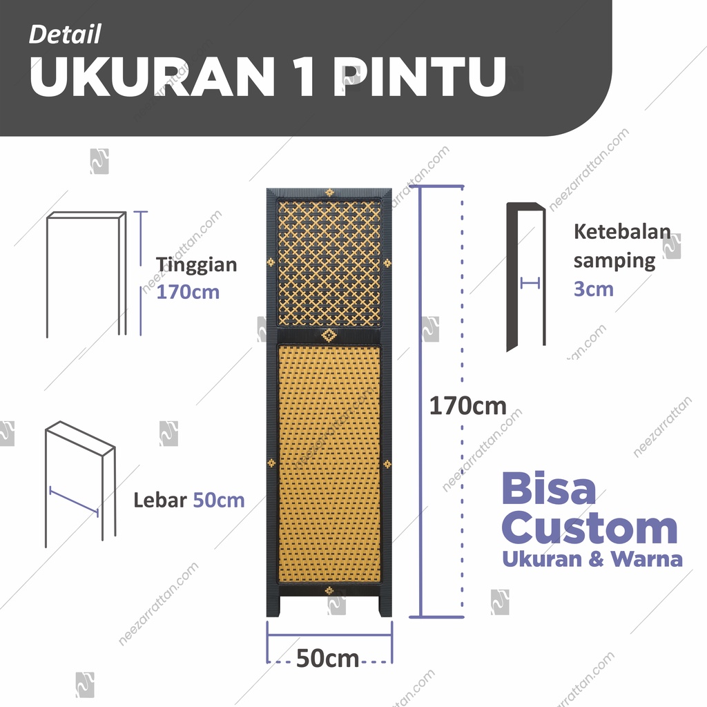 Sketsel Rotan, Pems penyekat Partisi Ruangan kantor ruang tamu
