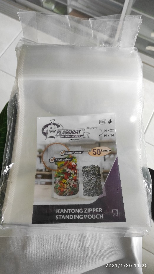 Standing Pouch Seal Lebar Ukuran 16x24
