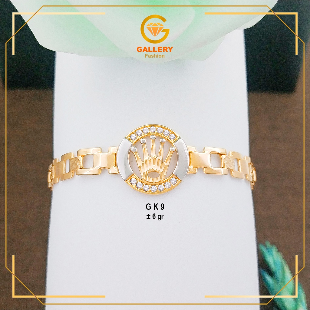 GELANG RANTAI EMAS ASLI KADAR 300/6KARAT DAN 375/8 KARAT LOGO JAM TANGAN KODE GK 9