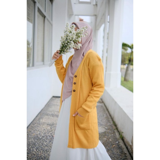LONG CARDIGAN JUMBO BY NILAM. CARDIGAN RAJUT. MURAH BERKUALITAS