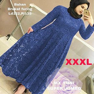 BAJU GAMIS JUMBO WANITA MUSLIM SAMIRA LD 104 ZIPER SLETING ...