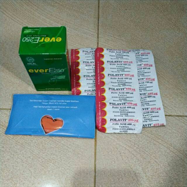 Paket program hamil 1 bulan,folavit , ever e dan free test pack