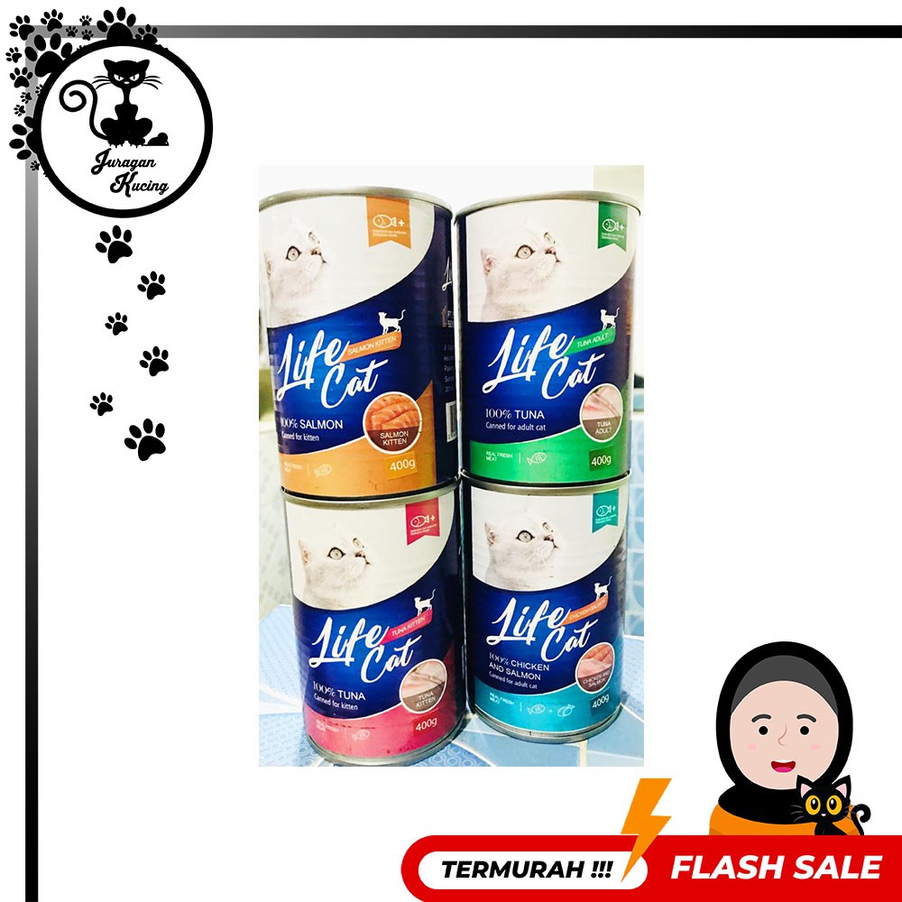 MAKANAN KUCING LIFE CAT WET FOOD 400 GR ALL VARIANT - per BOX