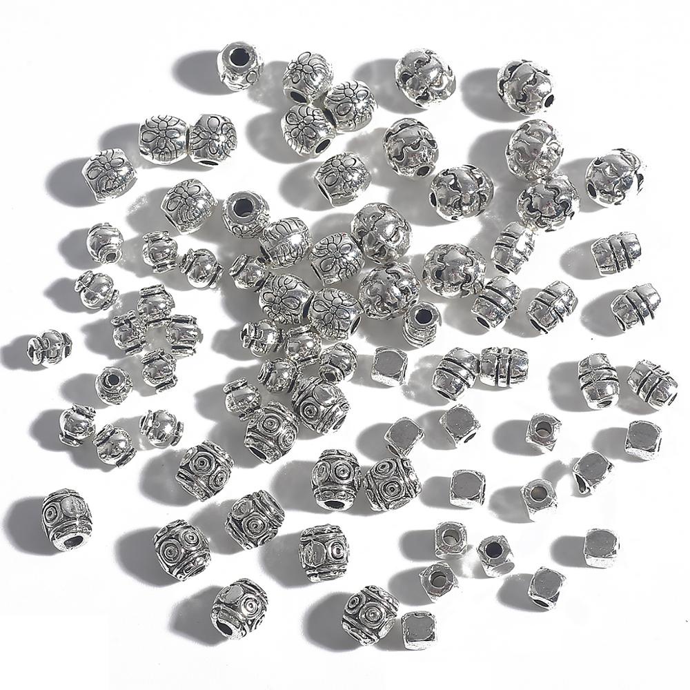 20/30/50 Pcs/Pack Paduan Berlapis Perak Spacer Beads Aksesoris Beads Caps Charms Metal Bead Caps Untuk Membuat Perhiasan DIY