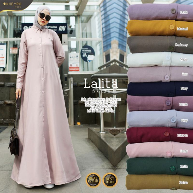 LALITA DRESS - GAMIS POLOS KATUN RAYON TWILL IMPORT - LONG DRESS - GAMIS BUSU FRIENDLY
