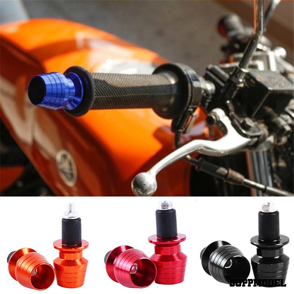 Spm 2pcs Tutup Ujung Stang Motor Bahan Aluminum Alloy