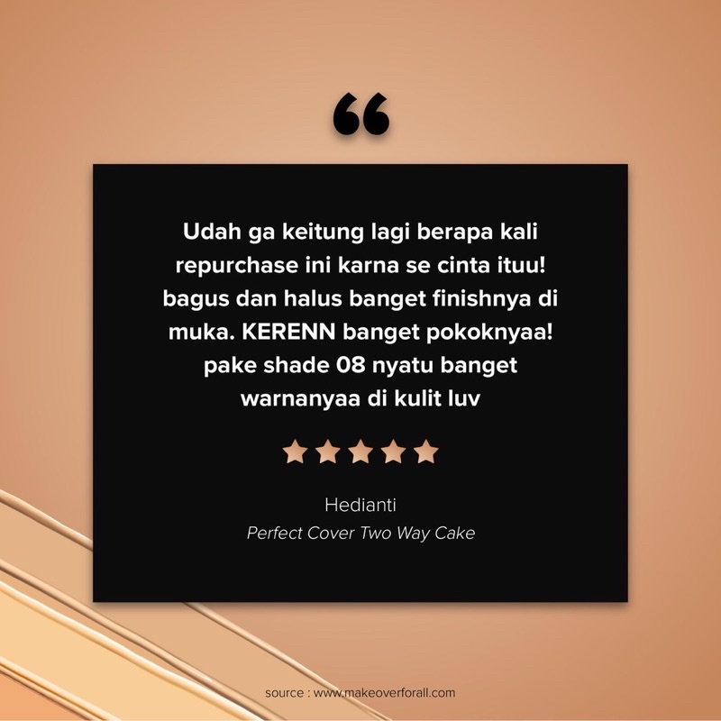 MAKE OVER Perfect Cover Two Way Cake - Bedak padat high coverage flawless ringan make up tahan lama non-comedogenic