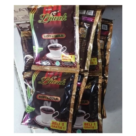 KOPI LUWAK HITAM / KOPI + GULA / BELI 1 GRATIS 1 / TOTAL ISI 1 RENCENG 20 PCS