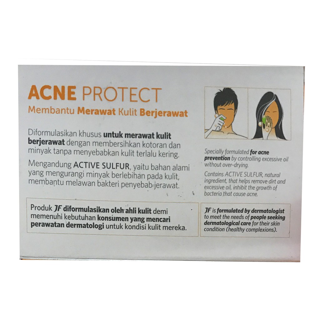 Jf Sulfur Acne Protect 90gr Sabun Batang Untuk Membantu Merawat Kulit Berjerawat