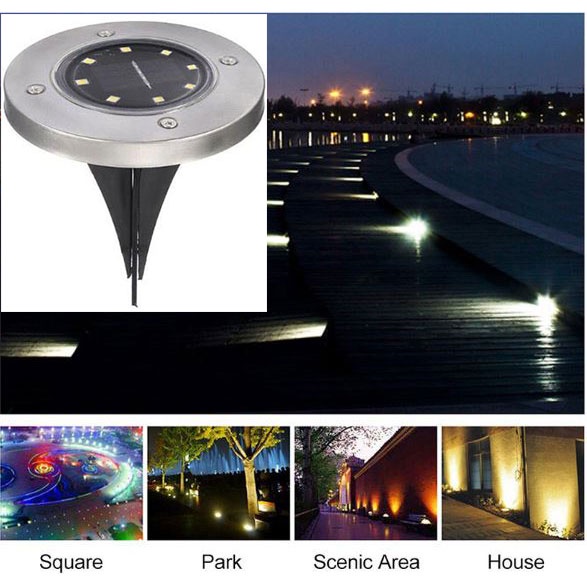 TaffLED Lampu Tanam LED Solar Outdoor 8 LED Waterproof - CL-022