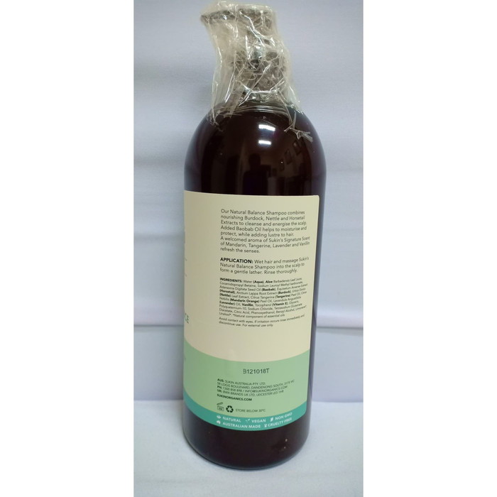 Produk Terbaik - Sukin 100% Organic - Natural Balance Shampoo - 1 L