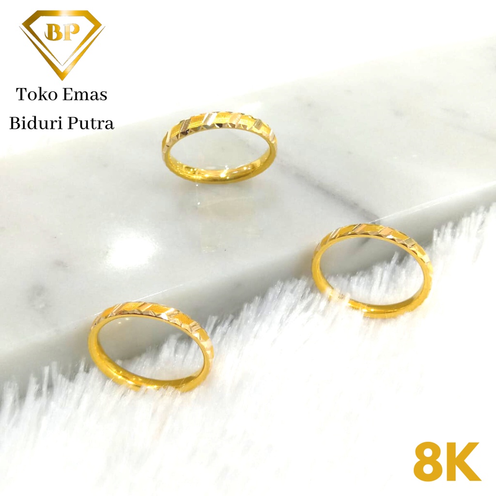 CINCIN SOLITAIRE PERMATA PERHIASAN EMAS ASLI KADAR 8K MODEL TERBARU toko emas biduri putra