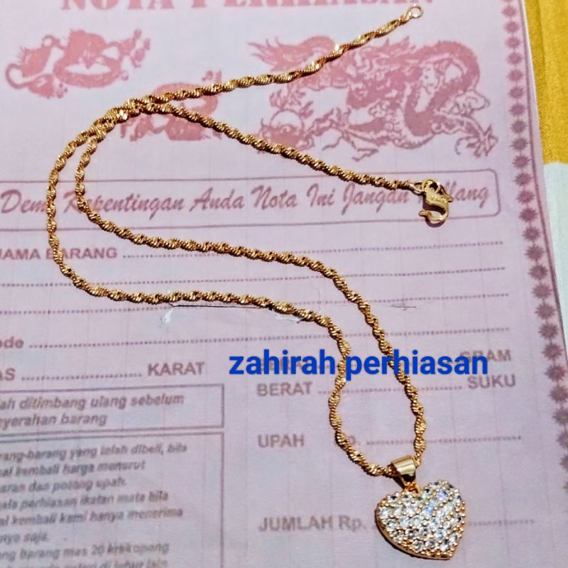 KALUNG MELINTIR LIONTIN PERMATA FULL TITANIUM AWET TAHAN LAMA 443