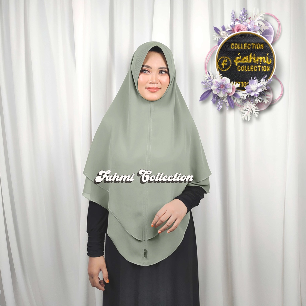 jilbab hijab kerudung syari panjang jumbo ukuran xl murah pet busa antem 2 layer ceruty bebydoll
