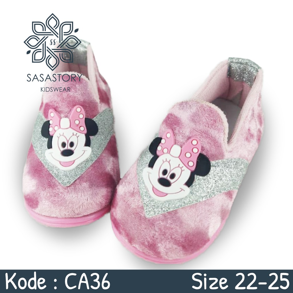 SEPATU PESTA ANAK PEREMPUAN ISABELA MICKEY MOUSE 1-3 TAHUN SOL BUNYI CA36