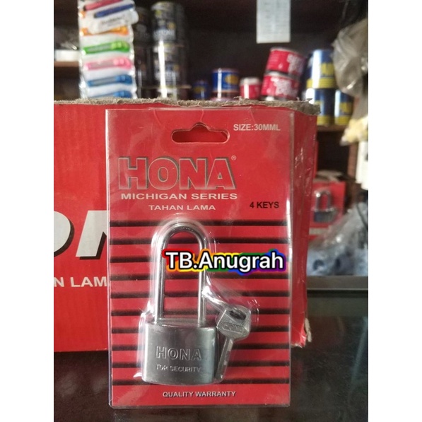 Gembok HONA Nekel Panjang Pendek Besi Baja Pagar Rumah Padlock 30mm 40mm 50mm 60mm