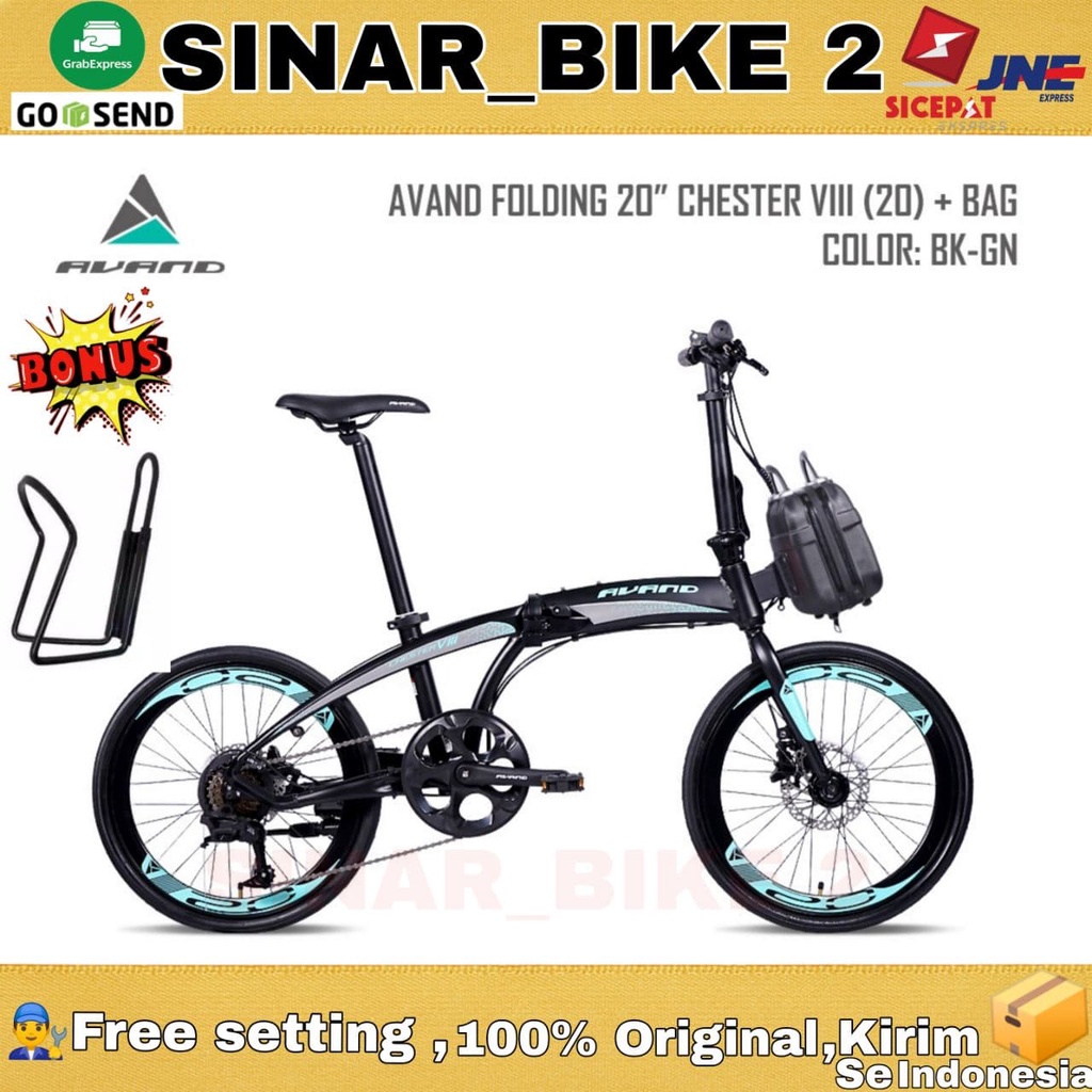 Sepeda Lipat 20 Inch Avand Chester VIII 8 Speed Alloy Rem Hidrolik