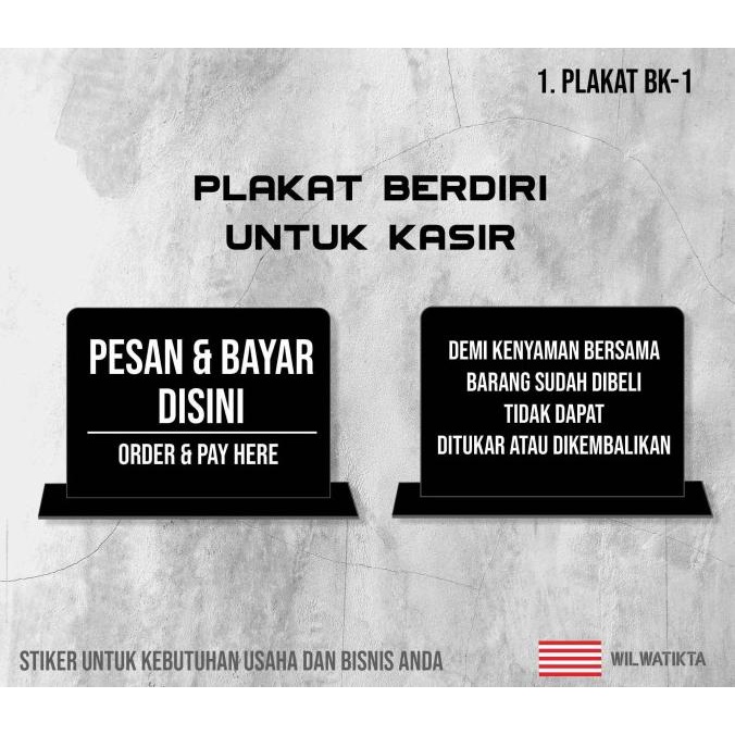 

Pesan & Bayar Disini Sign Standing Akrilik |Sign Meja Order & Pay Here Terlaris