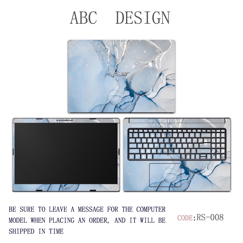 3pcs ABC Stiker Pelindung Laptop Motif Print Marmer Kartun Untuk ACER ASPIRE 3 ASPIRE 5 A514 A514-53 A514-54