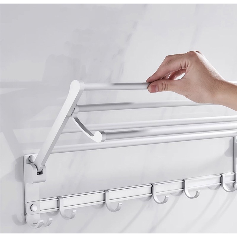 803 Rak Handuk Gantungan Aluminium Lipat Croom Towel Rack 60cm Tebal