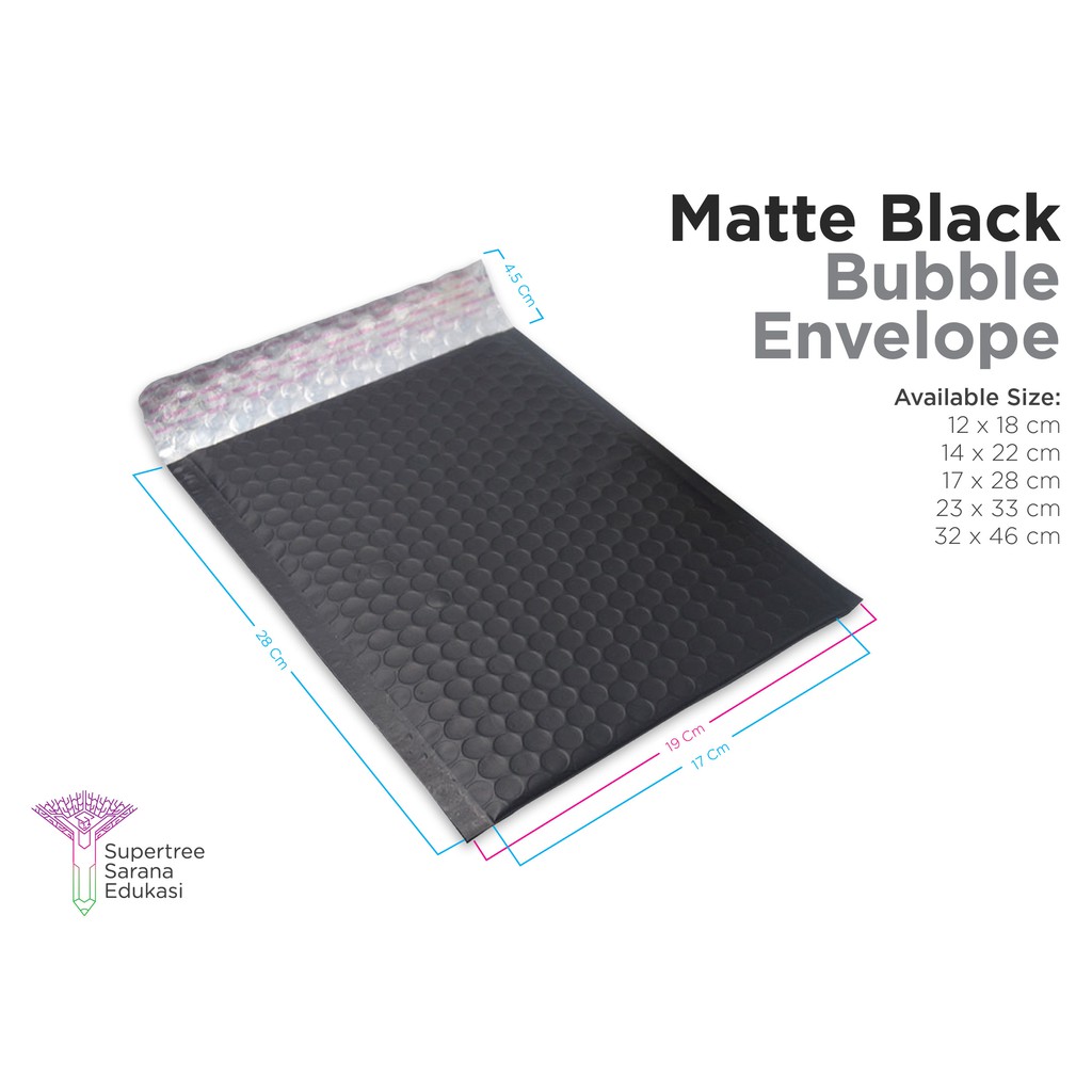 

Amplop Bubble Black Doff 17 x 28 Cm ( Isi 25 lembar )