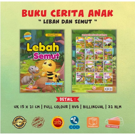 Buku Anak Cerita Dongeng Binatang Lengkap Bilingual Full Colour Burung Onta Kasuari