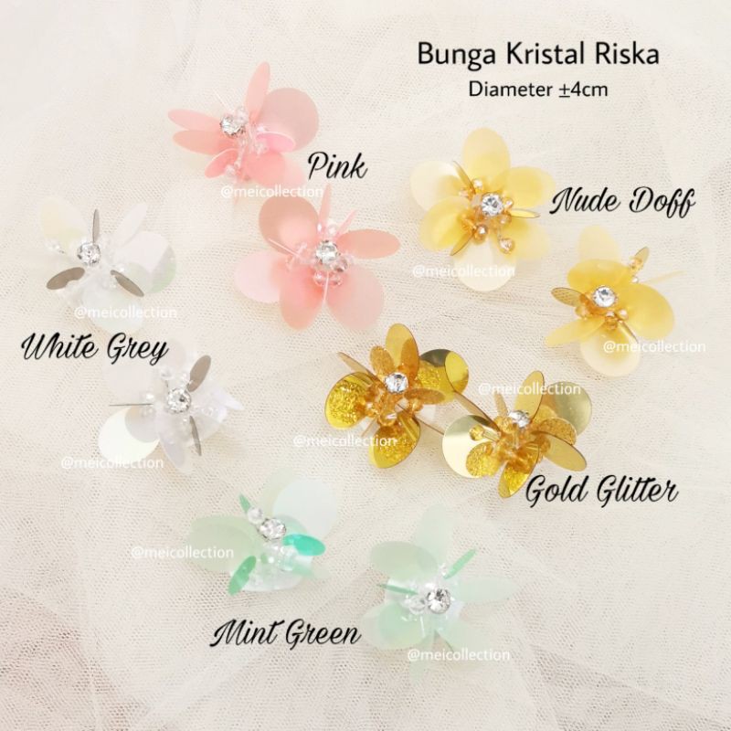 APB bunga kristal Riska payet 3d rangkai