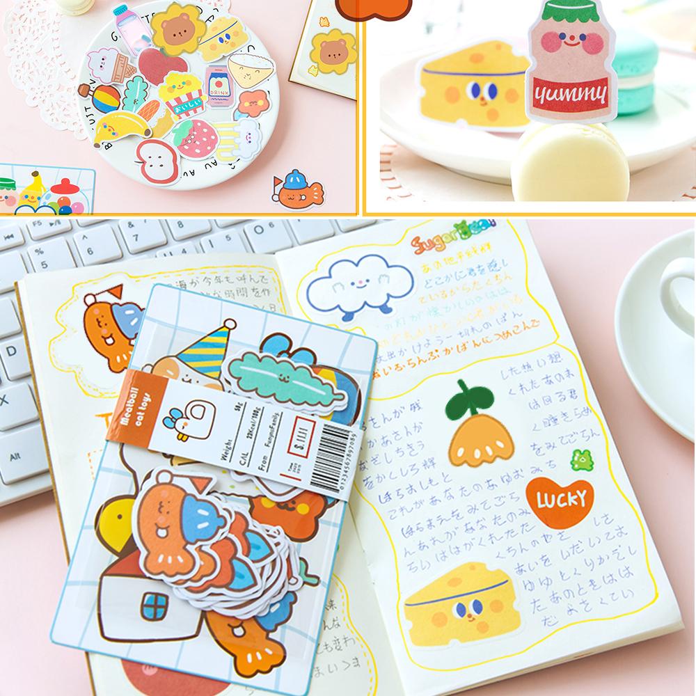 Timekey 20pcs / Set Stiker Kartun Lucu Anti Air Gaya Korea Untuk Dekorasi Scrapbook / Album / Diary A9K3