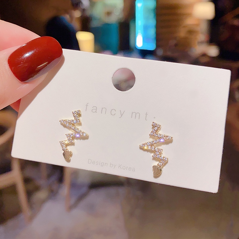 Anting Tusuk Sterling silver 925 Model Twist Hias Batu Zircon Untuk Wanita