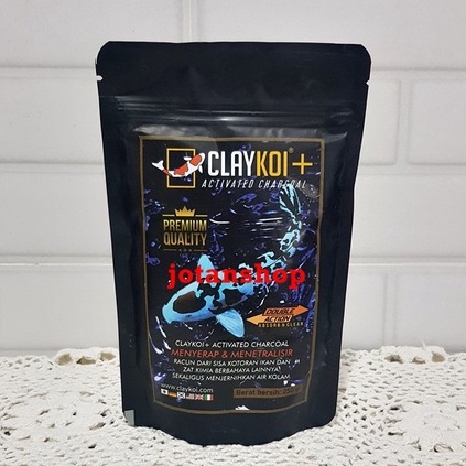 Claykoi Clay koi Hitam 250gr Plus Activated Charcoal Penjernih kolam ikan