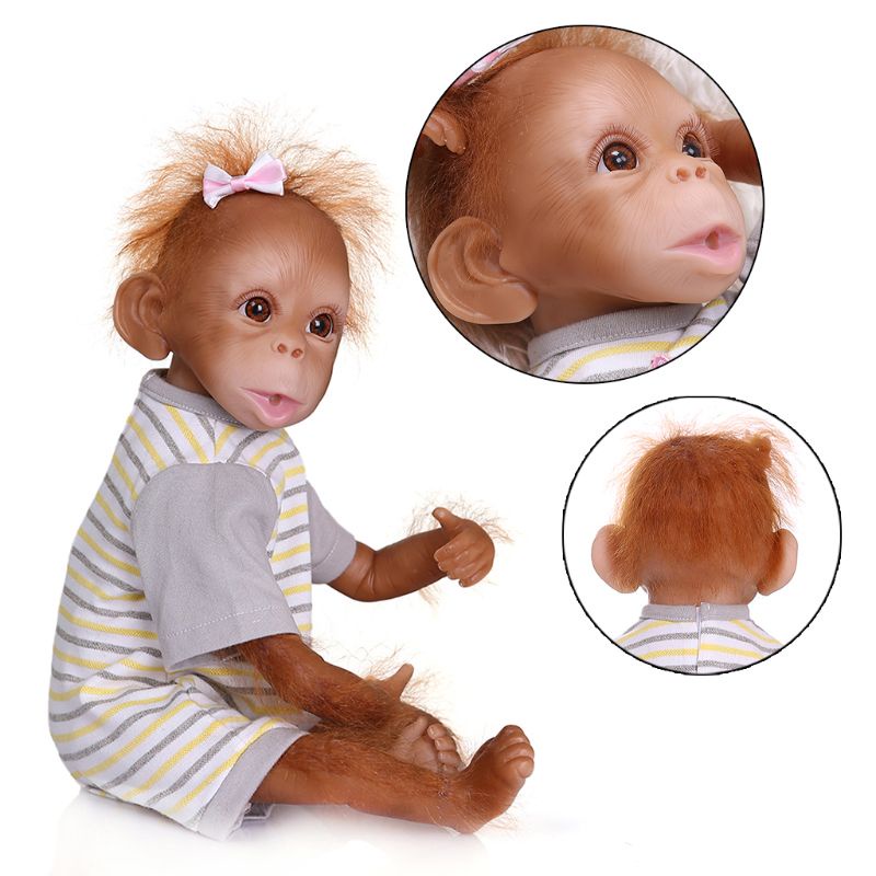 Mary 48cm Realistis Reborn Untuk Boneka Vinyl Silikon Lembut Bayi Newborn Monkey Lifelik