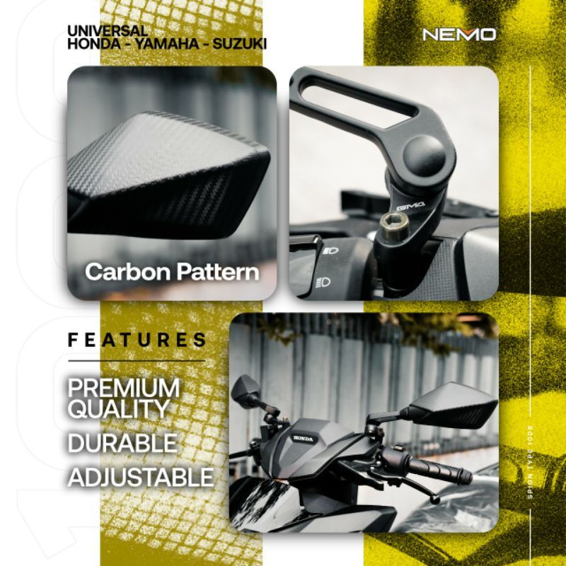 Spion Ducati Nemo 1008 Xmax ORIGINAL GMA NEMO Vario Nmax Xmax Pcx Beat Vixion MegaPro