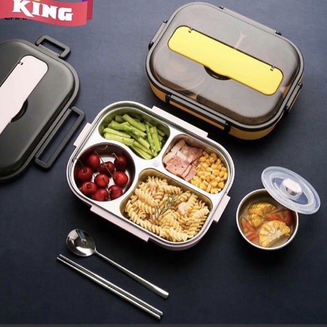 Jual Lunch Box / Tempat makan Stainless steel set | Shopee Indonesia