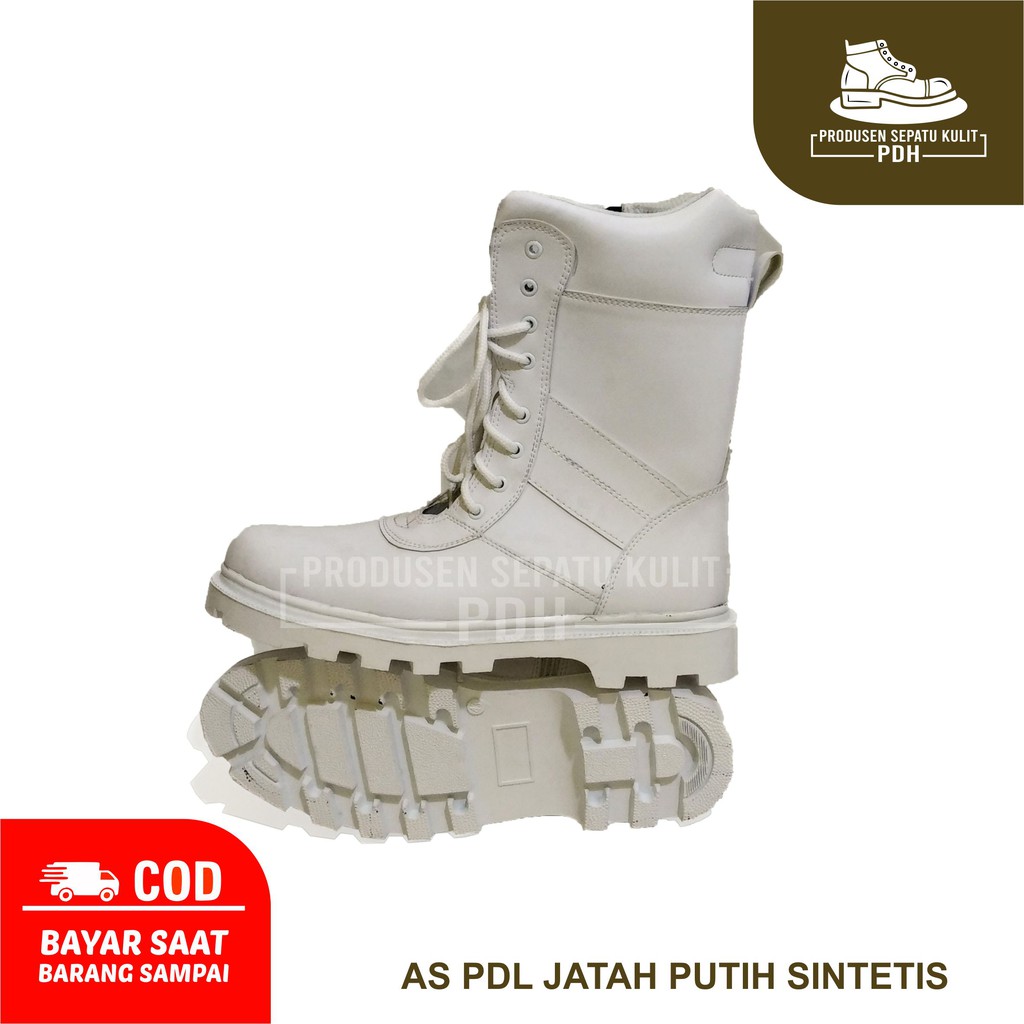 SEPATU PDL PUTIH DINAS TNI AD JATAH POLISI SECURITY &amp; BANSER MURAH BERKUALITAS PATAKA