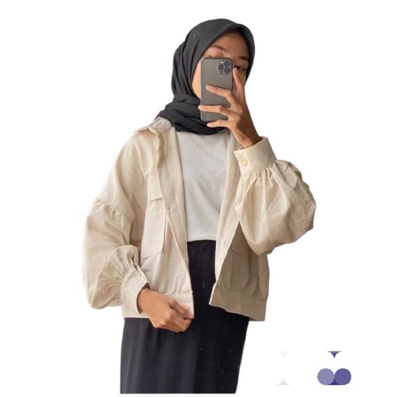 Grosir Baju Atasan Outerwear Fashion Muslim Kazana Cardigan Linen Terbaru 2021