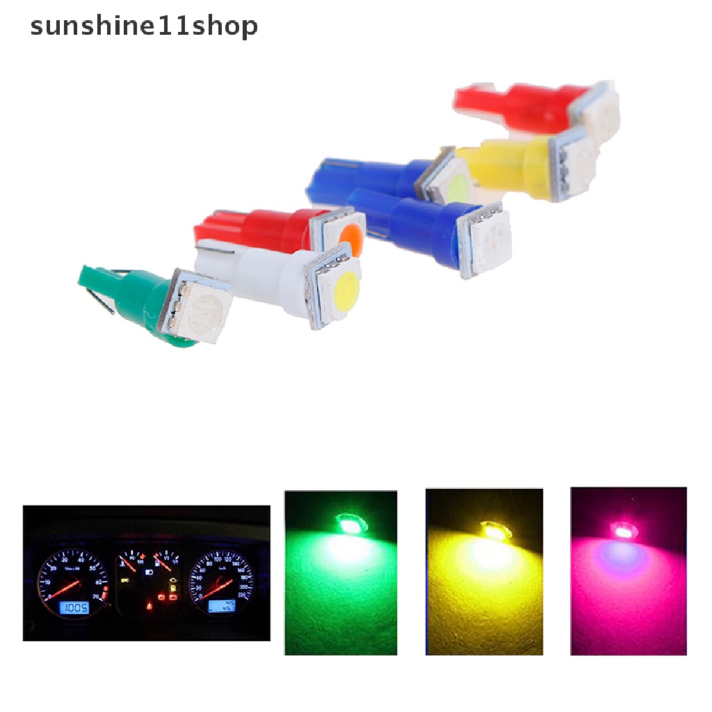 Sho 50Pcs Lampu LED T5 5050 24V DC Untuk Instrumen Mobil