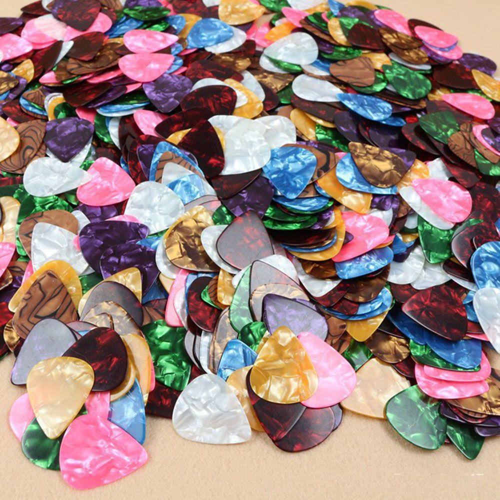 Top 10pcs (Warna Random) Picks Gitar Profesional Shrapnel Fashion Celluloid