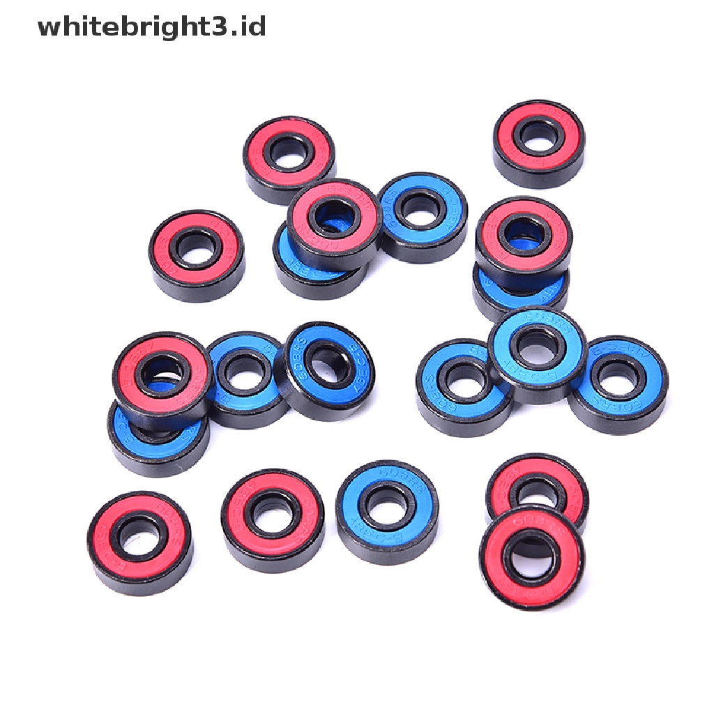 (whitebright3.id) 10pcs / set 608 2RS Bearing Deep Groove Bahan Baja 608RS 608-2RS