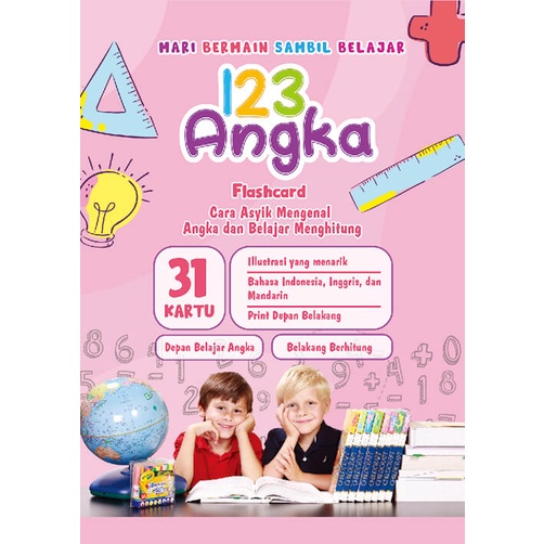 Flash Card Vidi 123 Angka - Kartu Edukasi Belajar Anak Bergambar - Konsep Studio Original