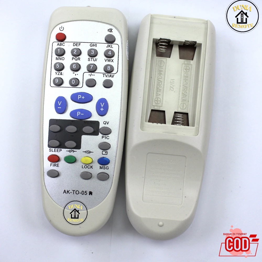 Remot Remote TV AKIRA TO-05 TABUNG putih tanpa setting