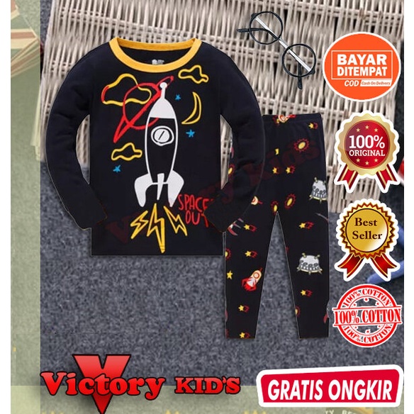 Victory kid's setelan tangan panjang anak laki-laki/perempuan 1-10 thn