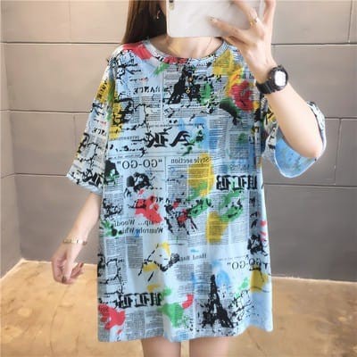 BEFAST - ZEC Oversize GEETA Kaos Oblong Wanita Motif Koran / Oversize Gogo / Atasan Overize / Kaos Wanita Santai / Oversize Casual / Oversize Kekinian