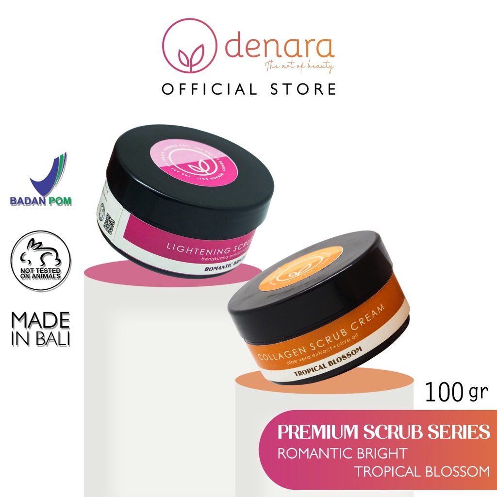Denara Official Premium Series Body Scrub Cream Collagen & Lightening