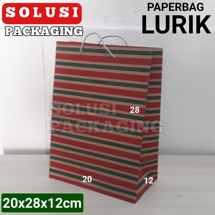 

ISI 24PCS PAPERBAG LURIK/KANTONG KERTAS/TAS KERTAS TAS HAJATAN BERKAT/PAPER BAG