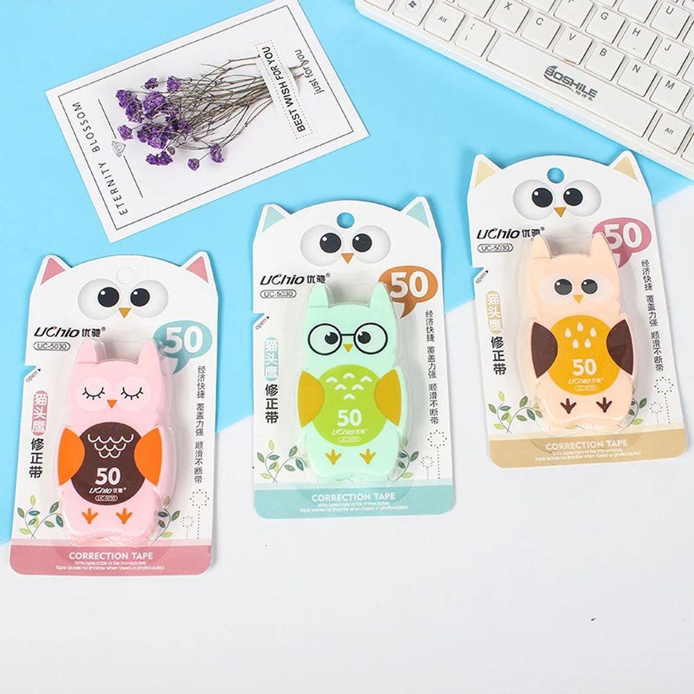 Lanfy Owl Correction Tape Portable Kreativitas Alat Tulis Sekolah Hadiah Siswa Erase Tape Korektor Putih Korektor Tulisan