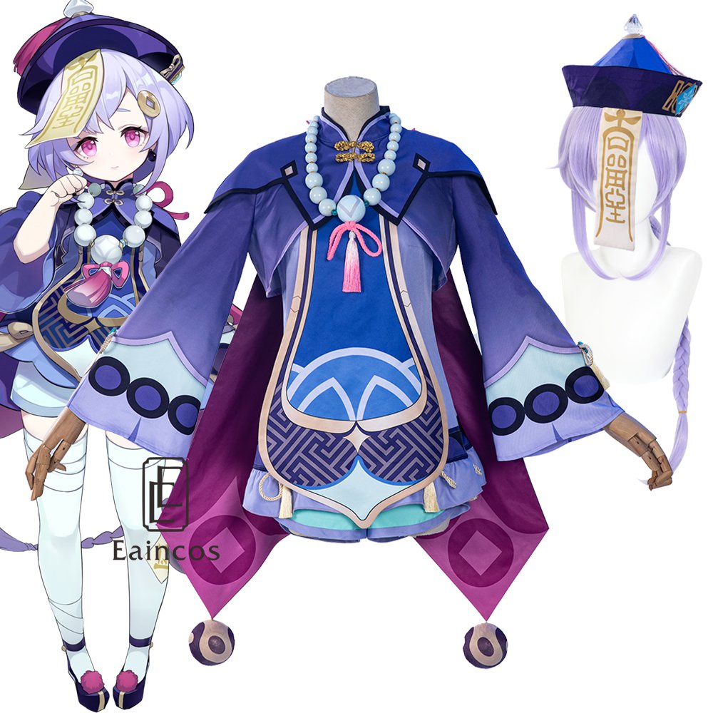 Game Genshin Impact Qiqi  Women Dress Uniform Anime Halloween Customize Clothes Cosplay Costume