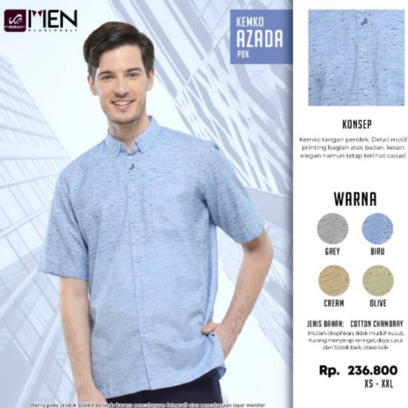 kemko rabbani lengan pendek  warna biru size XS diskon