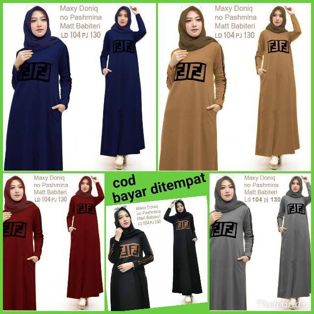 TOTOTAshop.Maxi DONIQ,bahan babyterry tebal premium,motif sablon halus.NO PASHMINA